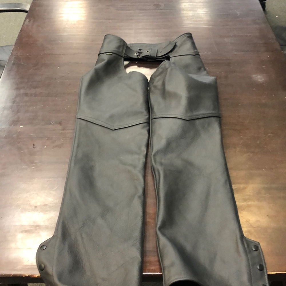 Black Leather Riding Chaps